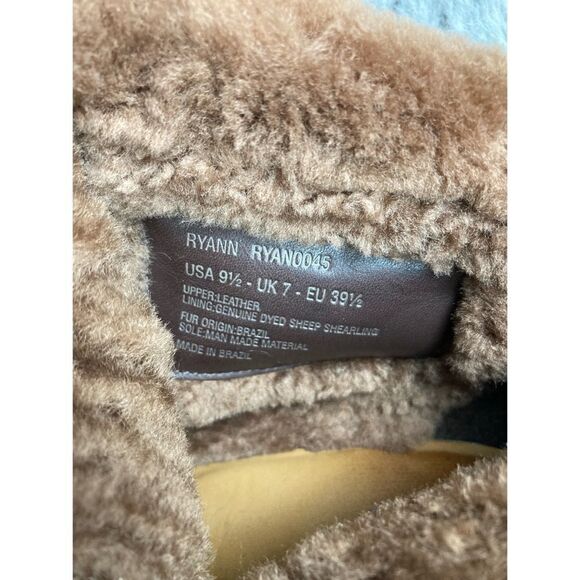 Hunter RYANN brown shearling heeled ankle booties - Picture 10 of 10